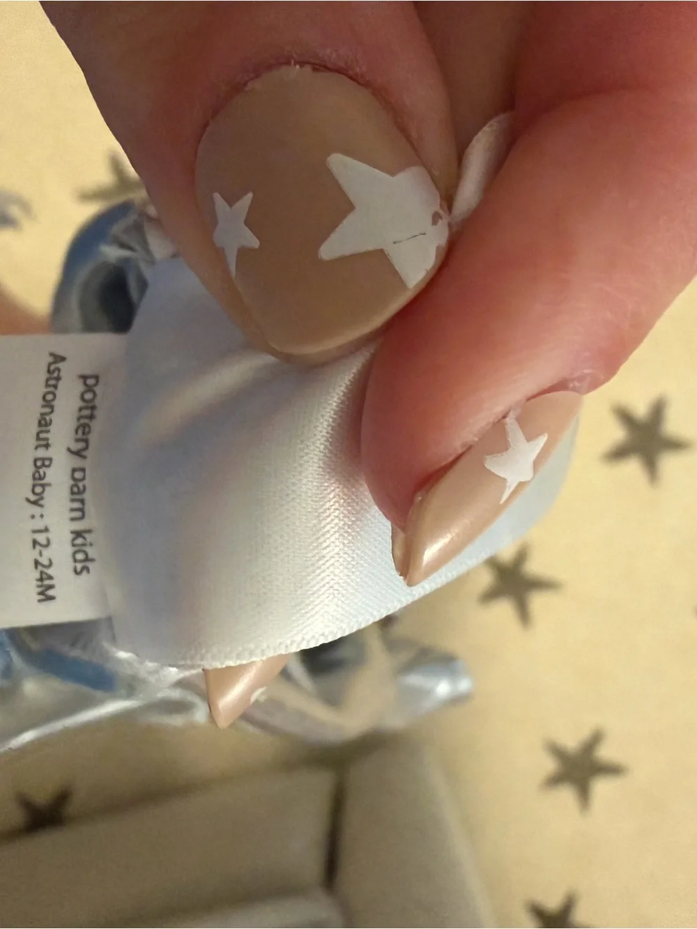 Pottery Barn Kids Silver Astronaut Baby Outfit with Blue Accents